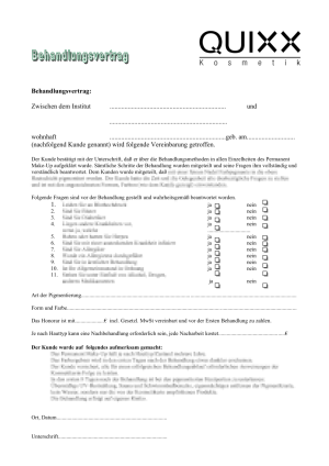 Behandlungsvertrag